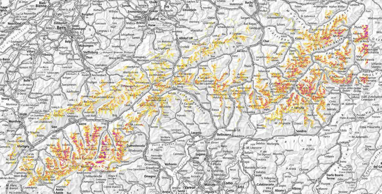 Hinweiskarte Permafrost, BAFU